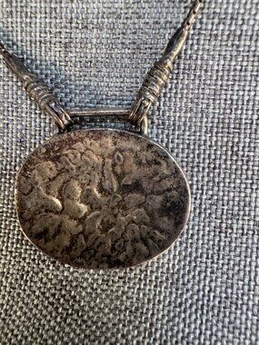 Silpada Sterling Silver Necklace Pendant 16” 12.07g Textured Oval 925 Women